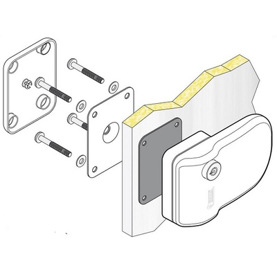 Zámek pro montáž skrz stěnu Fiamma Safe Door- bílý